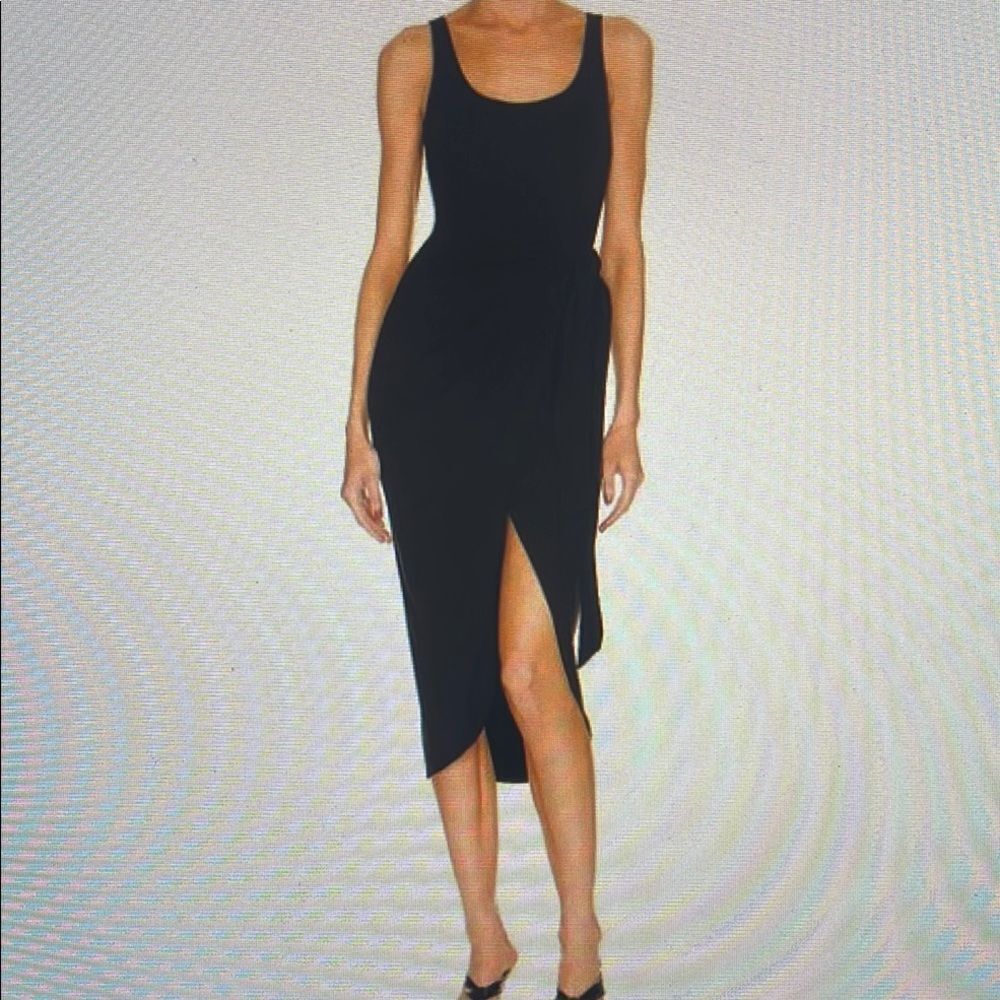 New! LBLC THE LABEL Ava tie side Dress‎ in Black size Medium NWT